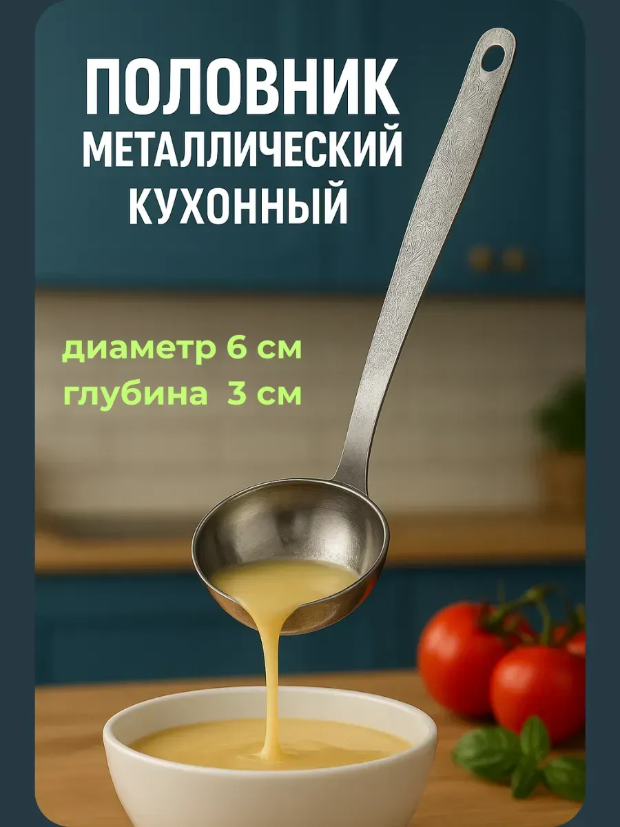 AKU94 / Половник металлический для супа и соусов для кухни