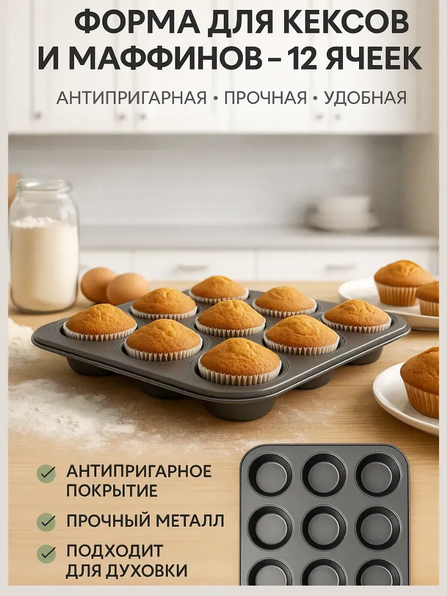 Точка! / Антипригарная форма для выпечки кексов