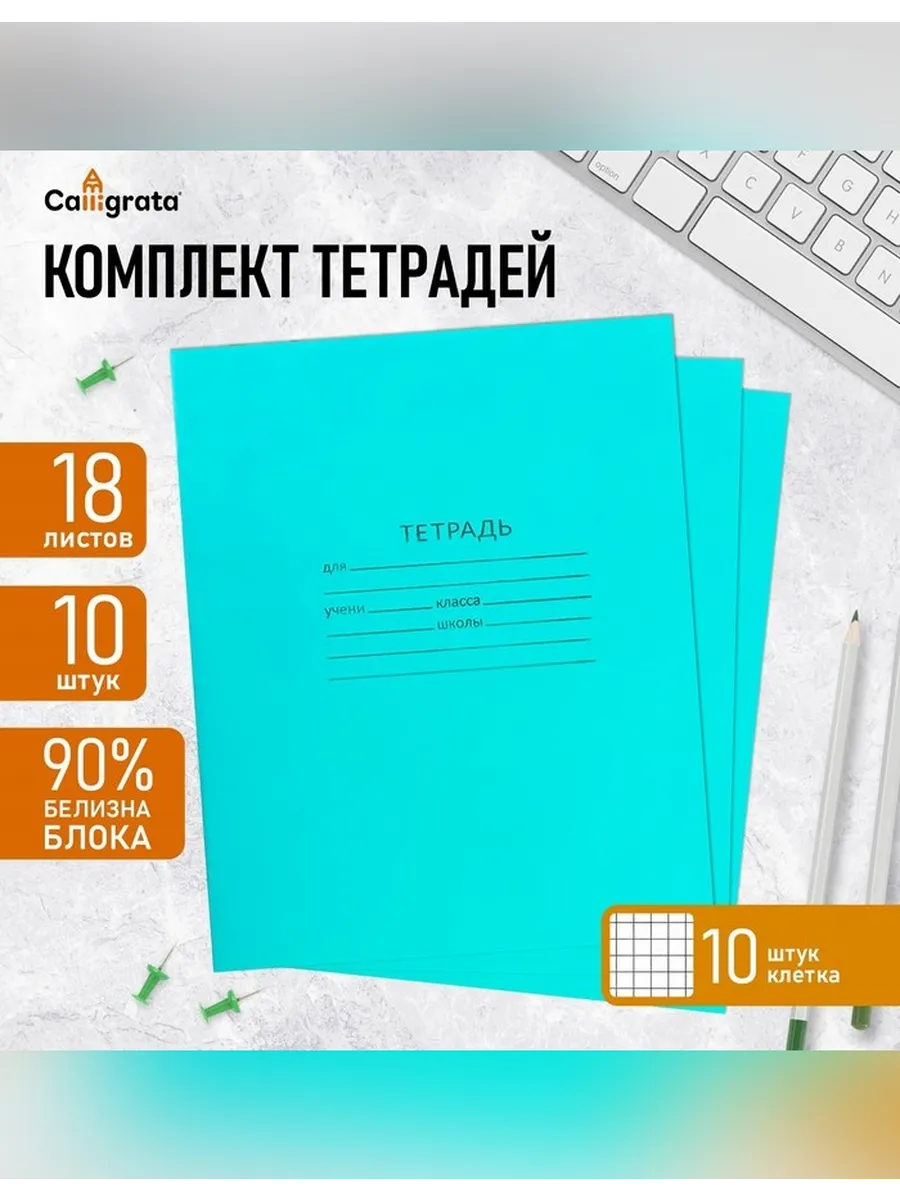 Набор тетрадей для школьников в клетку