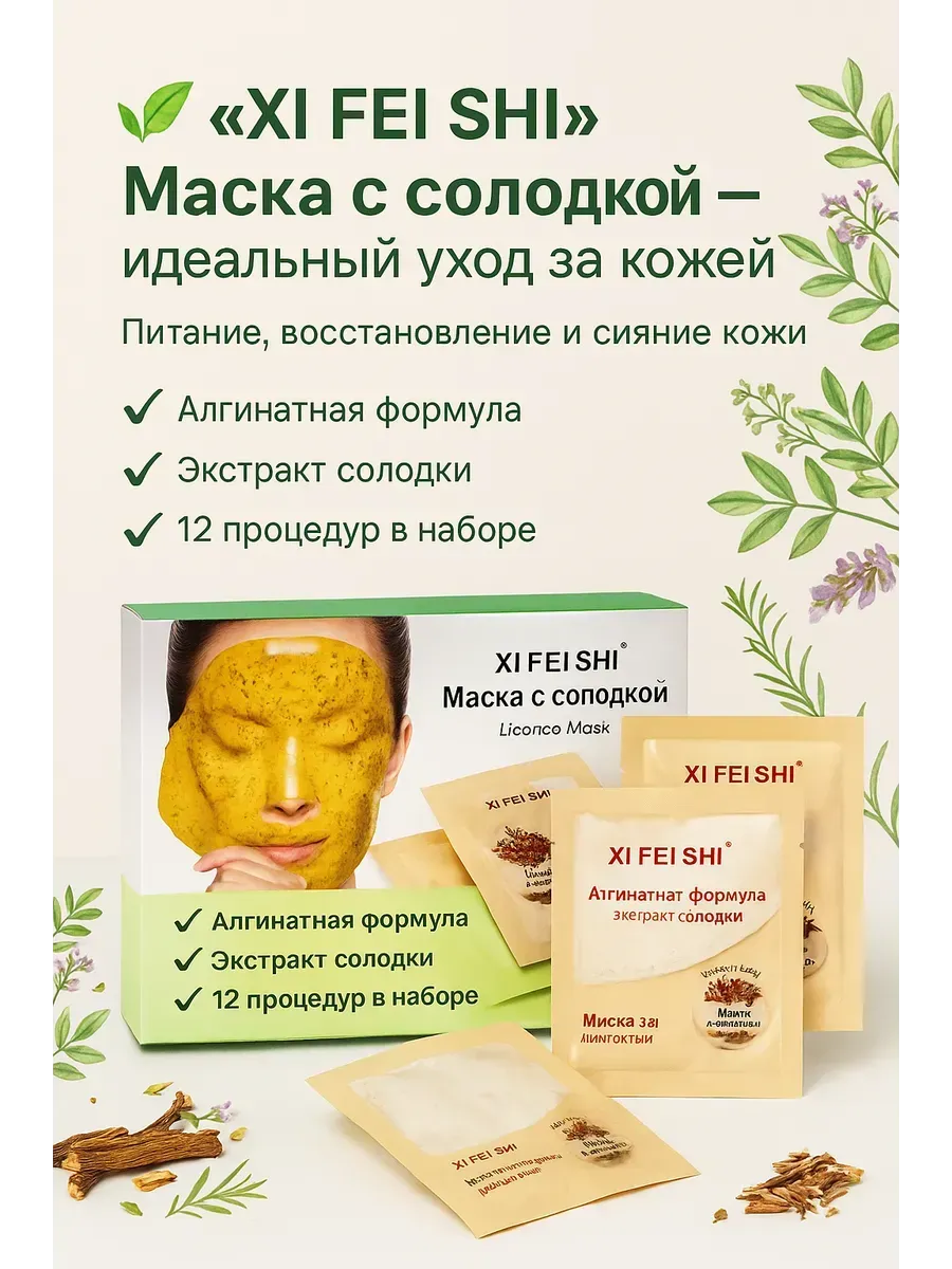 AG777 / альгинатная маска для лицо с экстрактом солодки
