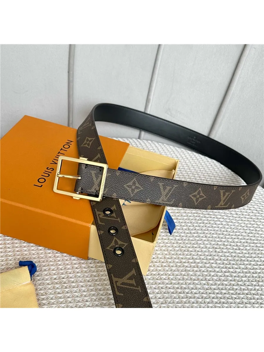 LOUlS Vuitton кожаный для джинс и брюк подарок коричневый