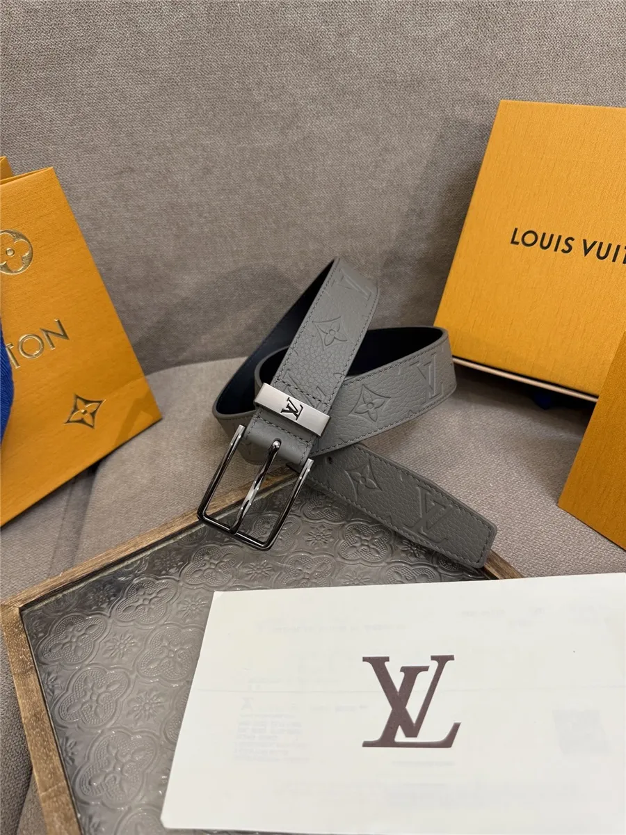 LOUlS Vuitton кожаный для джинс и брюк подарок темно-серый