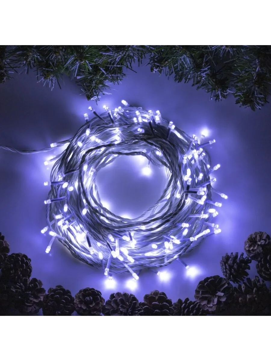 Домный / Гирлянда Нить 20 м 200 LED белая 8 режимов IP20