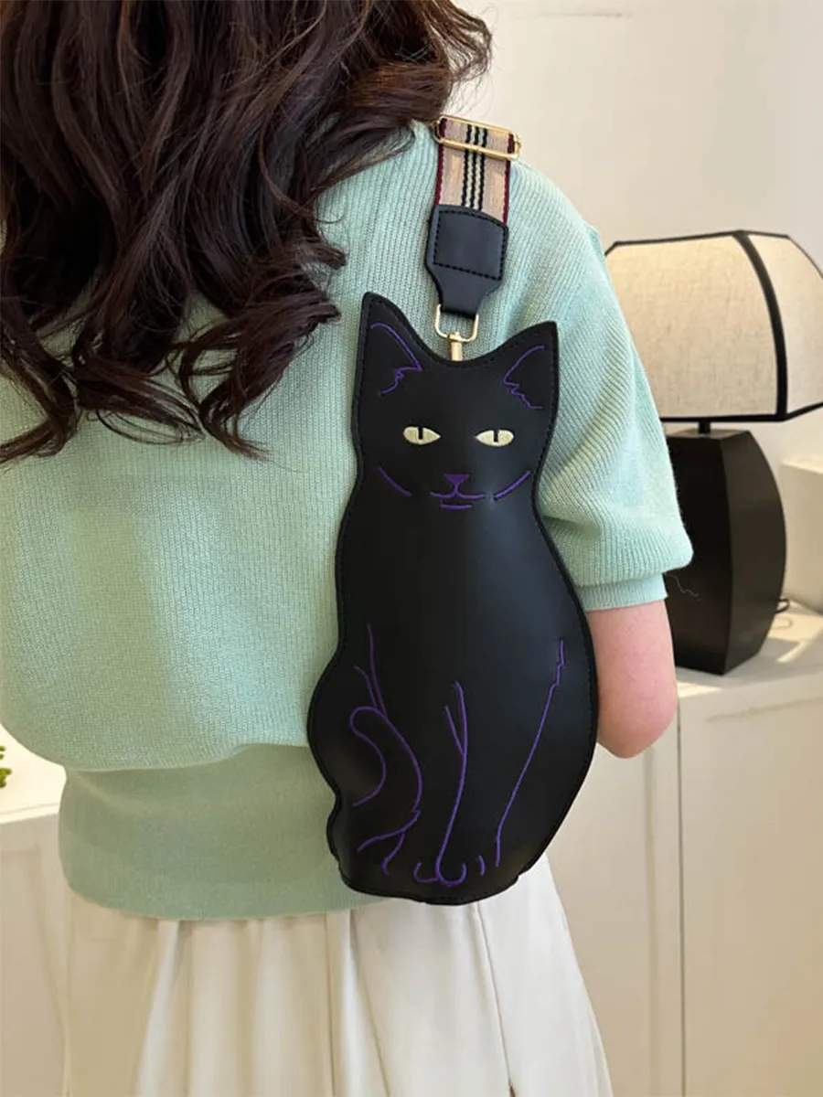 Сумка слинг на плечо женская молодежная детская Кошечка Кот