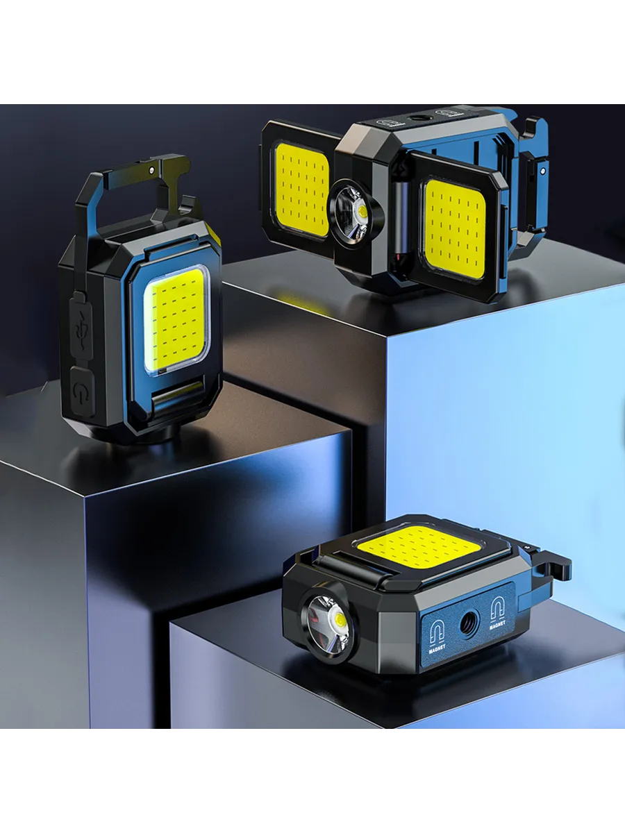Фонарь ключ-кей 1000Лм COB LED XPE перезаряжка Type-C водо