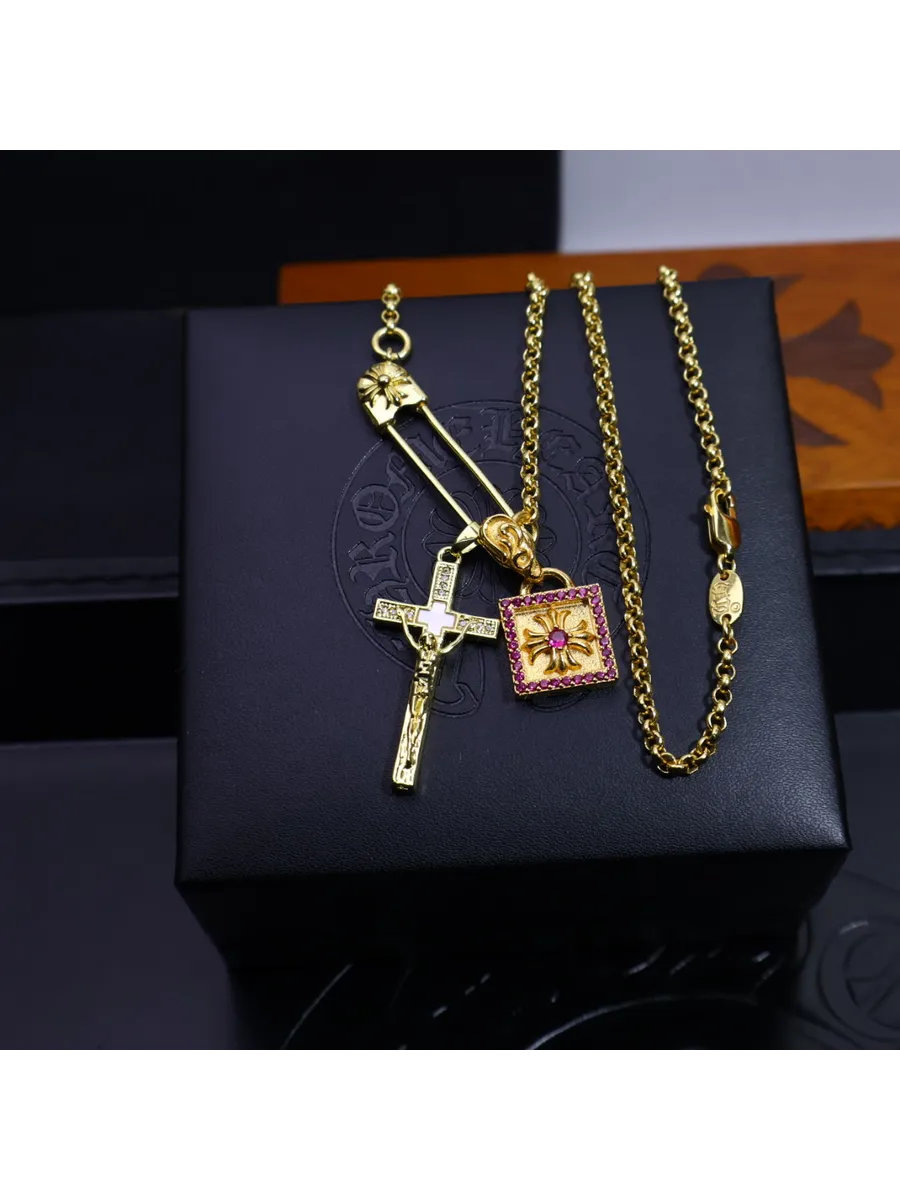 Chrome hearts / Подвеска Y2K Цепочка с крестом