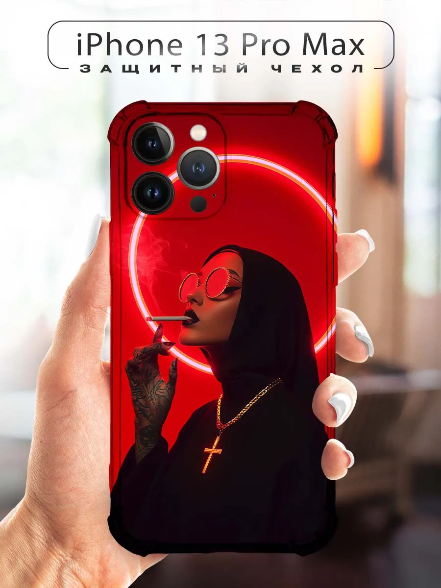 CHEHOO / Чехол на iPhone 13 Pro Max с принтом монашка