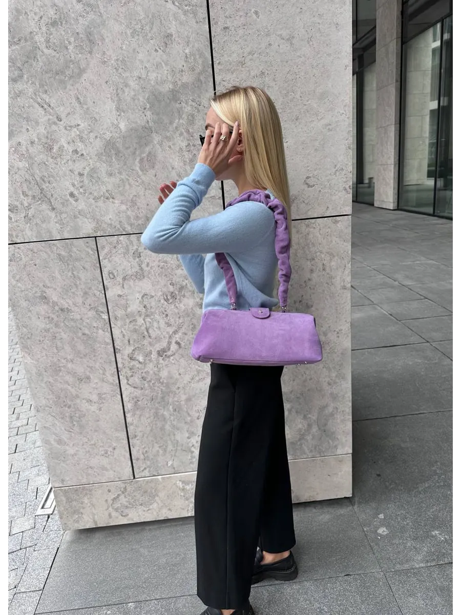 Shapely bags / Сумка саквояж из натуральной замши на плечо