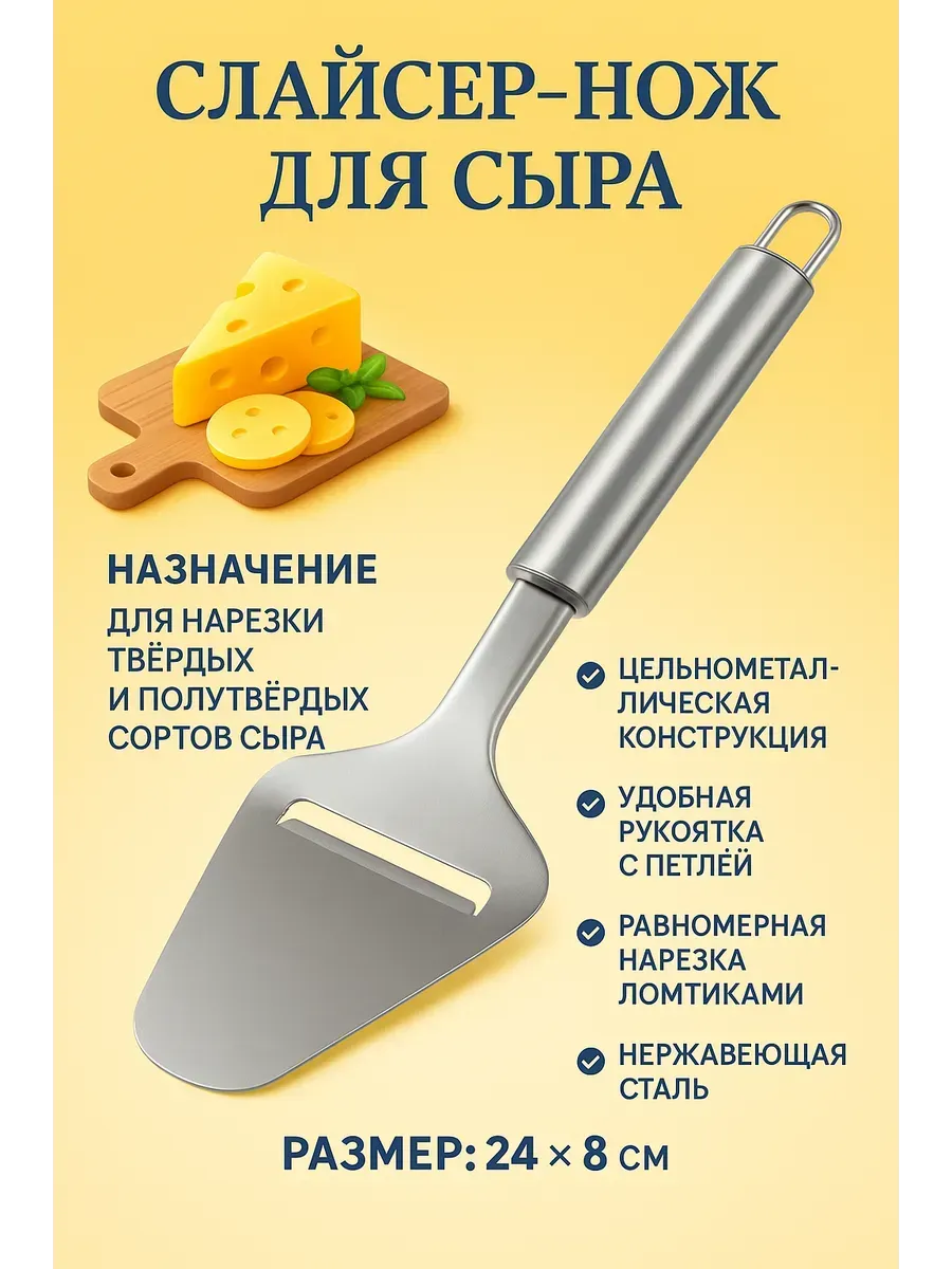 МИХАЙДАР'OFF / Слайсер-нож для сыра из нержавеющей стали