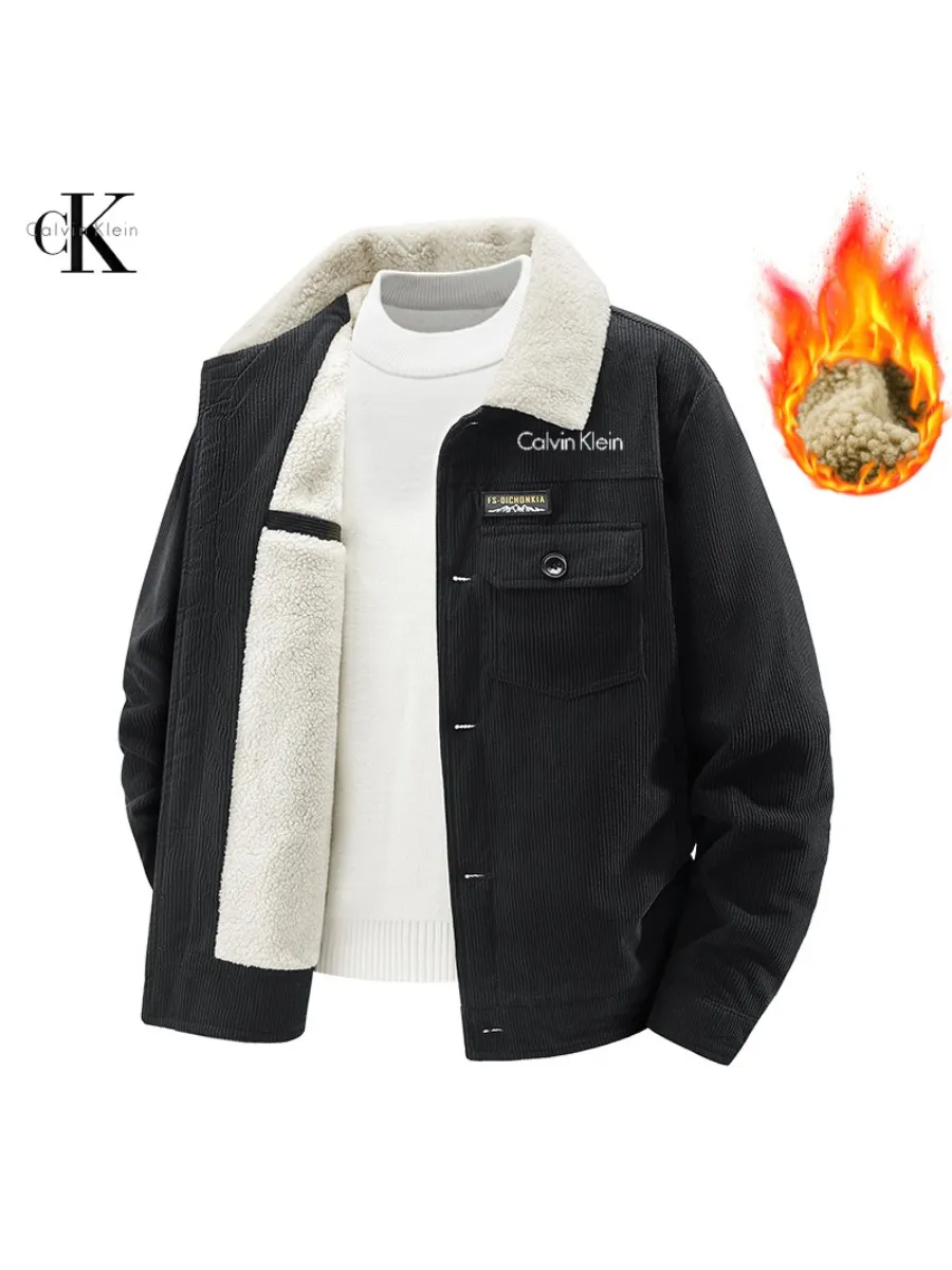 Calvin Klein Jeans / Зимняя джинсовая куртка в стиле ретро плюс бархат