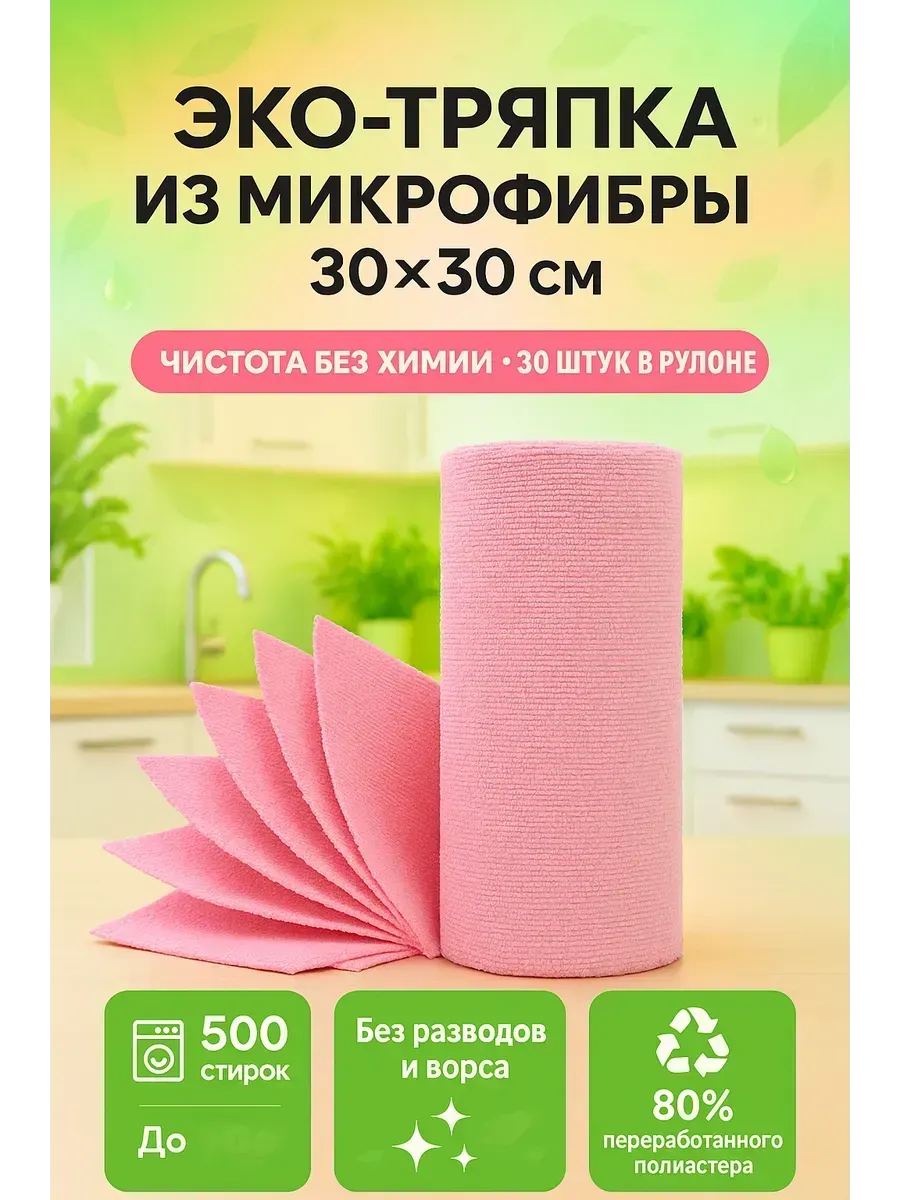 МИХАЙДАР'OFF / Эко салфетки для уборки тряпки микрофибра в рулоне
