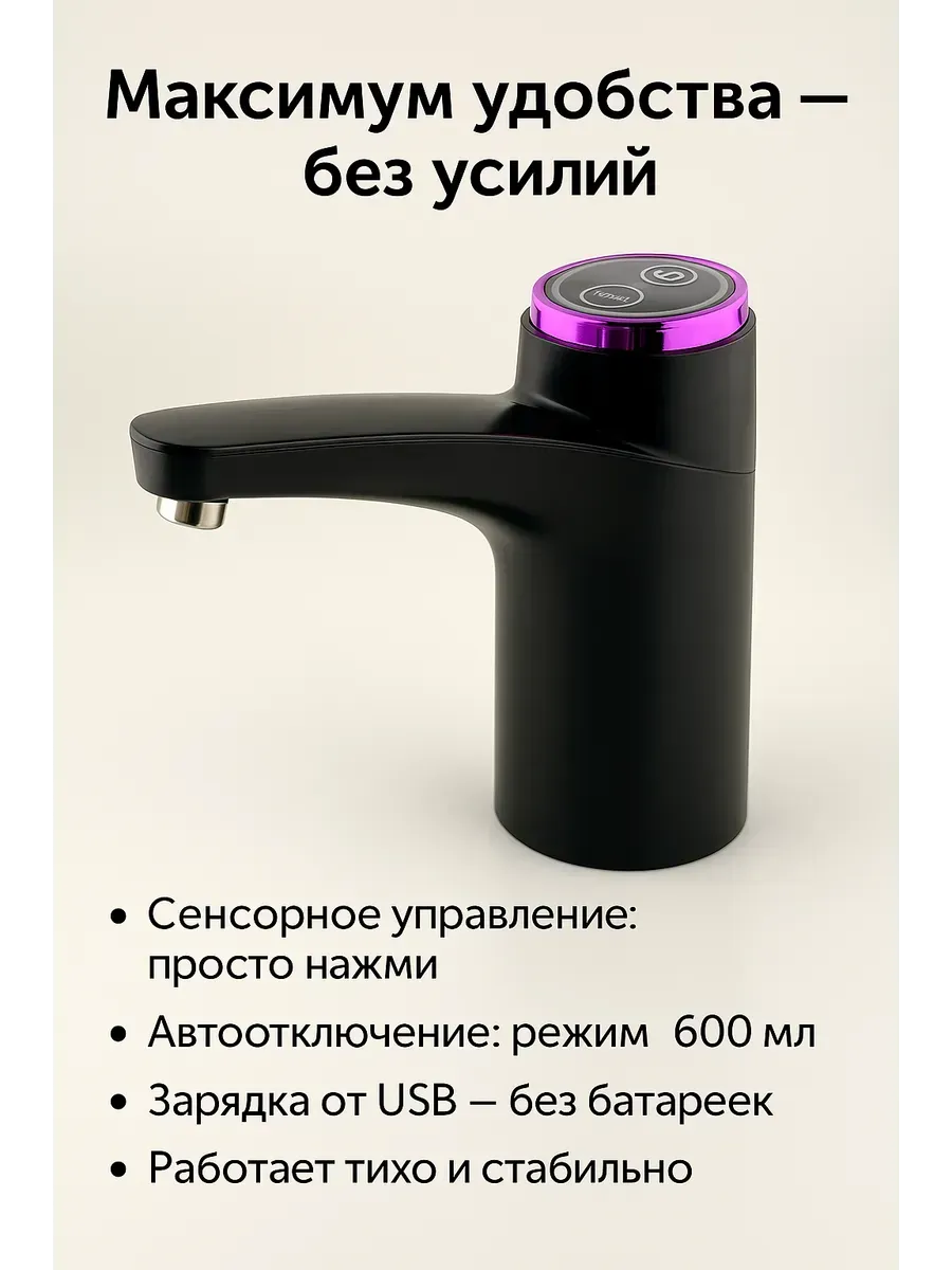 ЛИЛОК / Помпа для воды электрическая на бутыль 19 литров