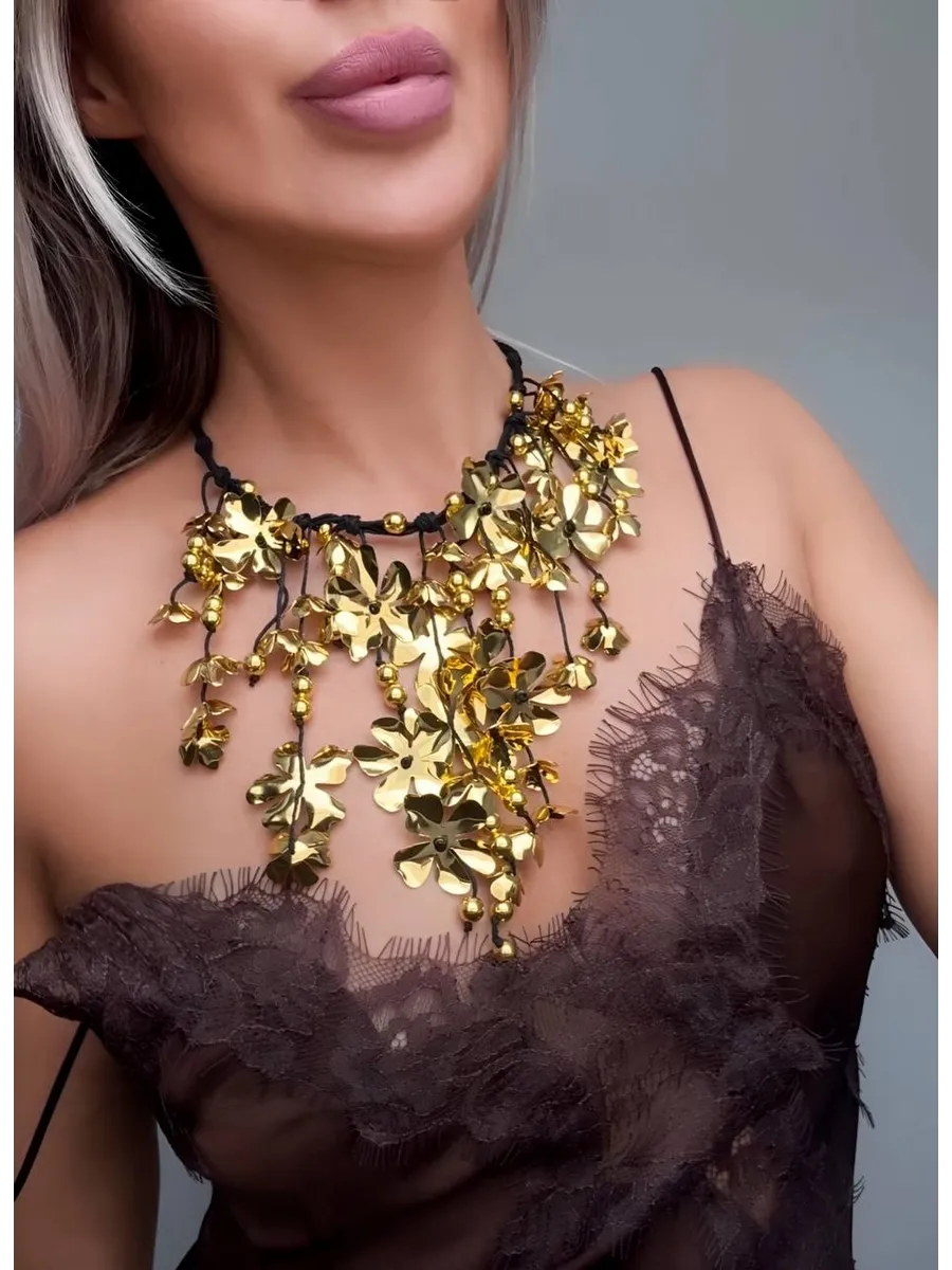 LA NOVA / Колье на шею украшения zara вечернее золотистое