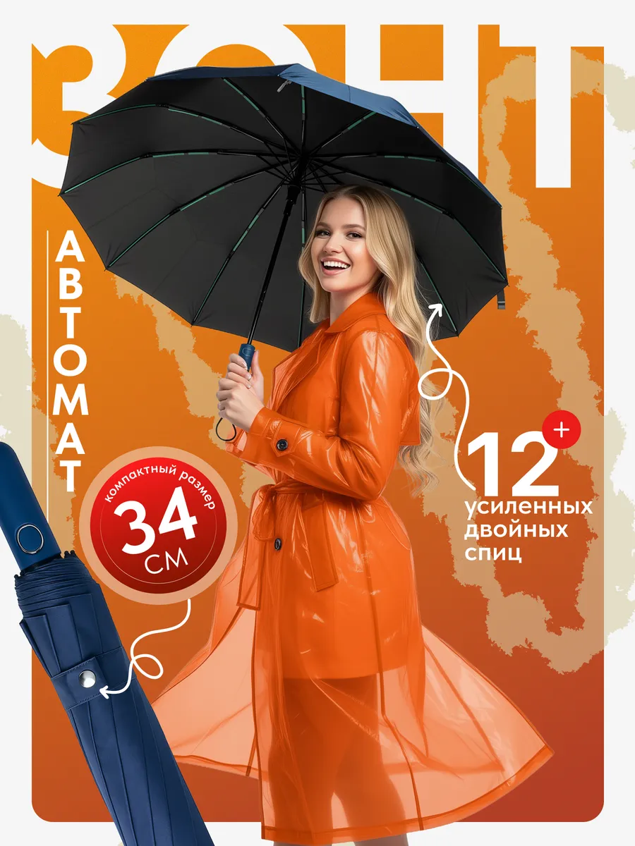 MilanaMi / Зонт автомат складной антиветер