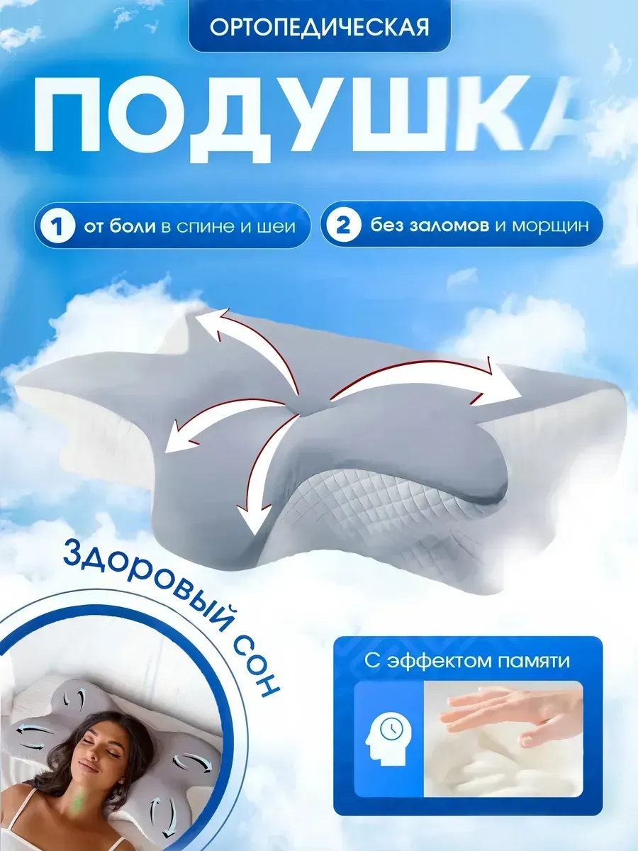 Gold-Textil / Ортопедическая подушка с эффектом памяти PRO-уровень