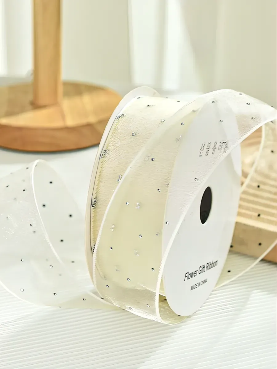 CoolCrafts / Декоративная органза со стразами 4 см