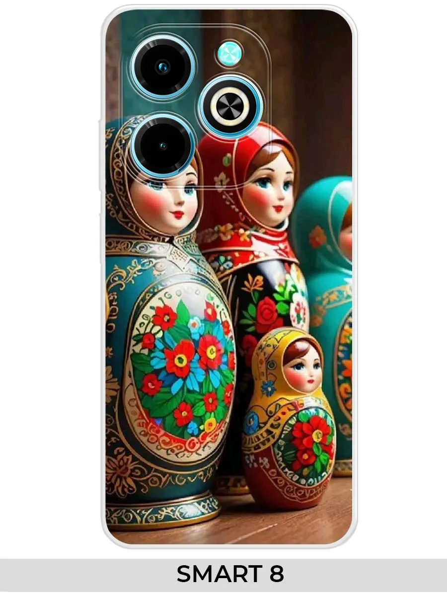 Infinix / Чехол на Smart 8 с матрешкой