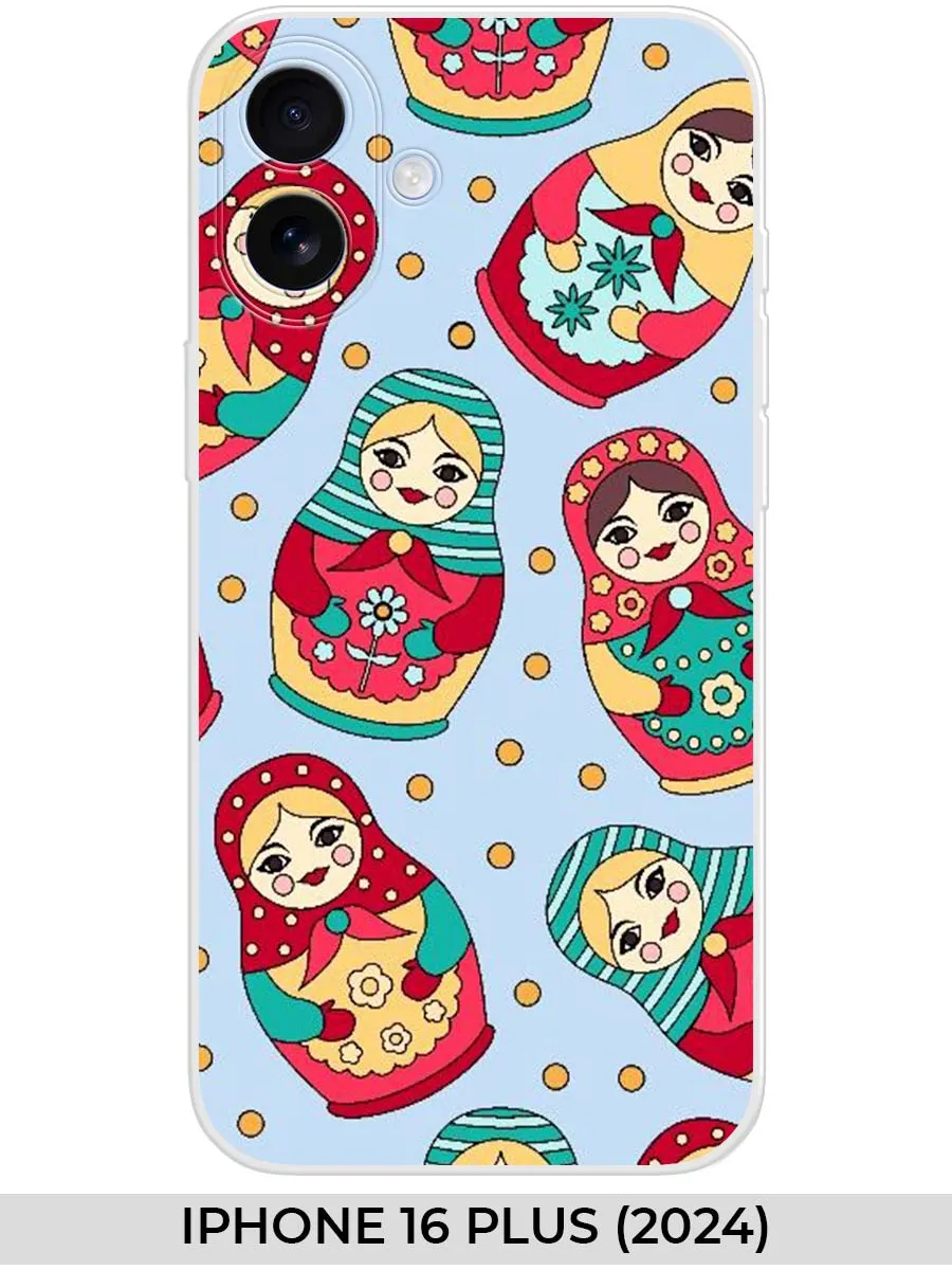 NOOTO / Чехол на iPhone 16 Plus (2024) с матрешкой