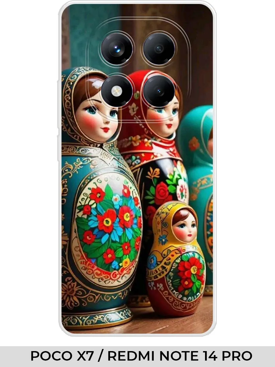 Xiaomi / Чехол на POCO X7 Redmi Note 14 PRO (5G) с матрешкой