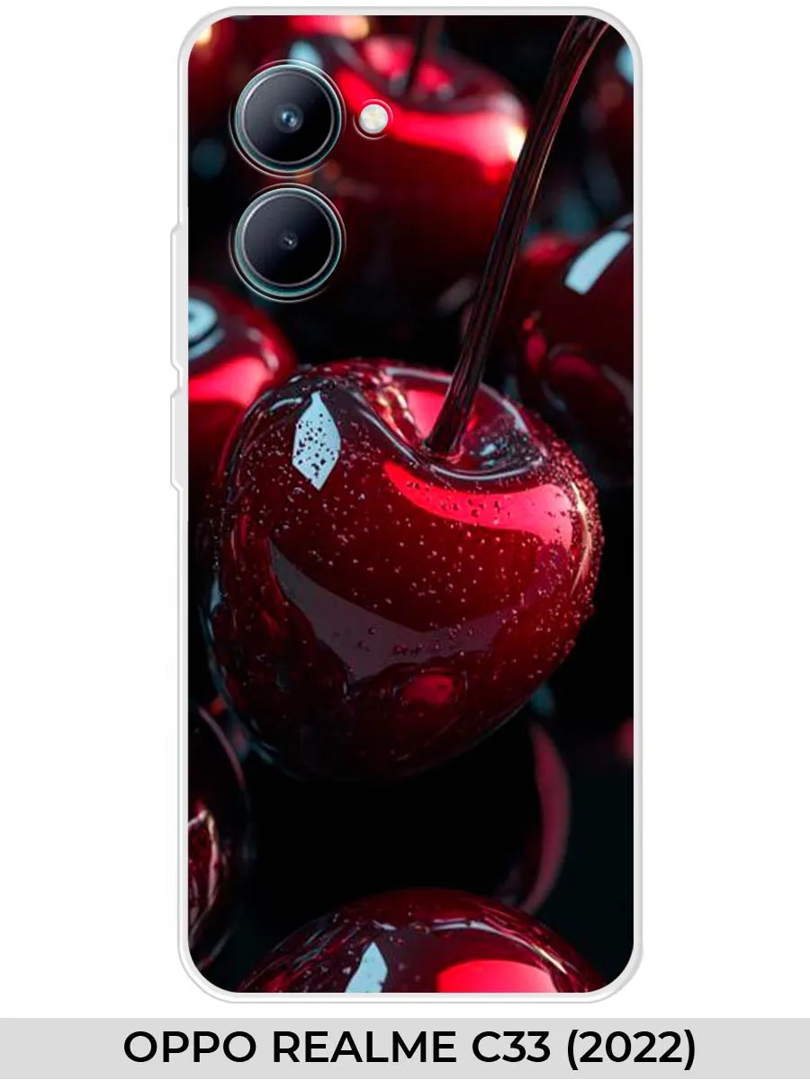 Realme / Чехол на Oppo C33 (для Оппо Реалми Ц33) вишня