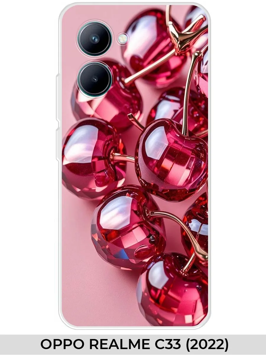 Realme / Чехол на Oppo C33 (для Оппо Реалми Ц33) вишня