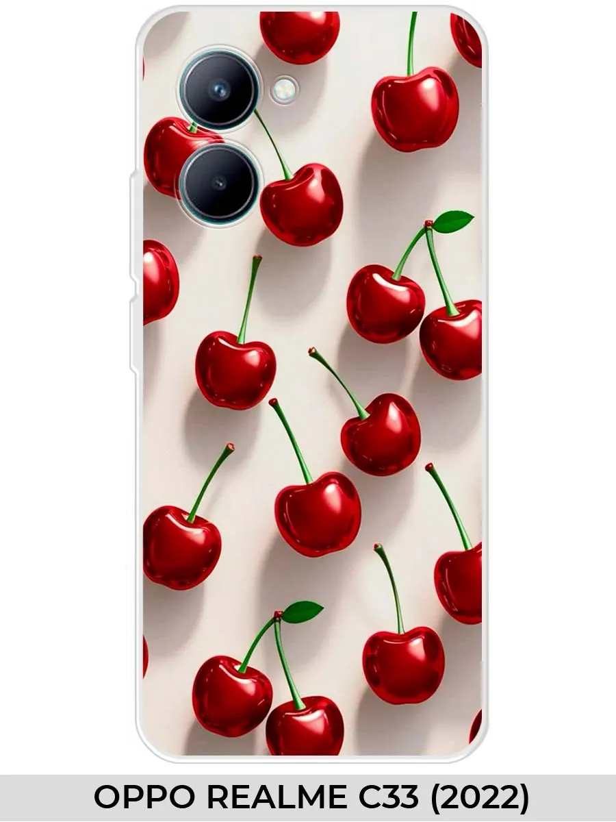 Realme / Чехол на Oppo C33 (для Оппо Реалми Ц33) вишня