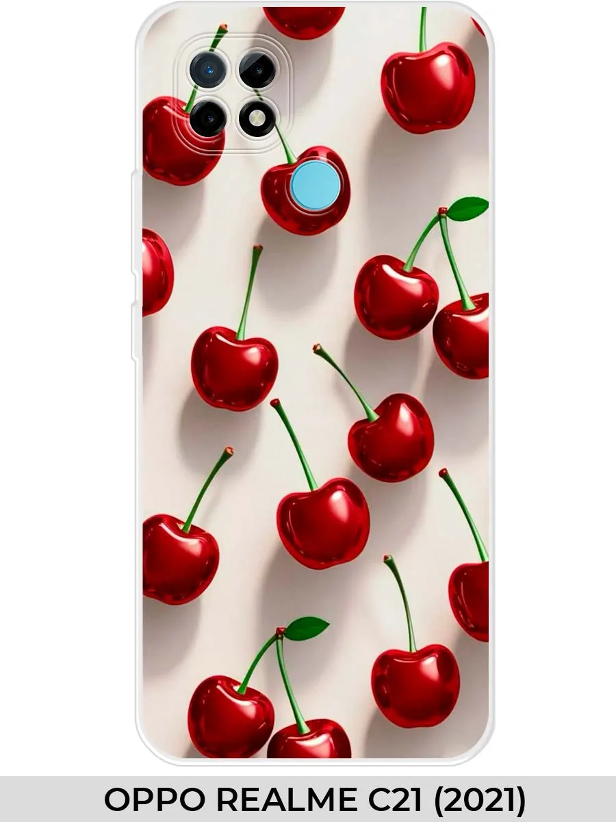 Realme / Чехол на Oppo C21 (для Оппо Реалми Ц21) вишня