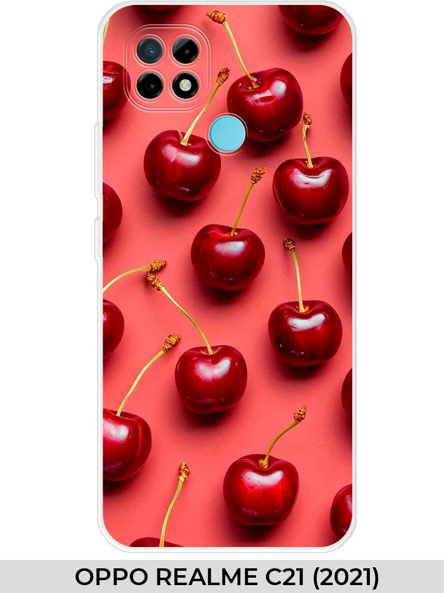 Realme / Чехол на Oppo C21 (для Оппо Реалми Ц21) вишня