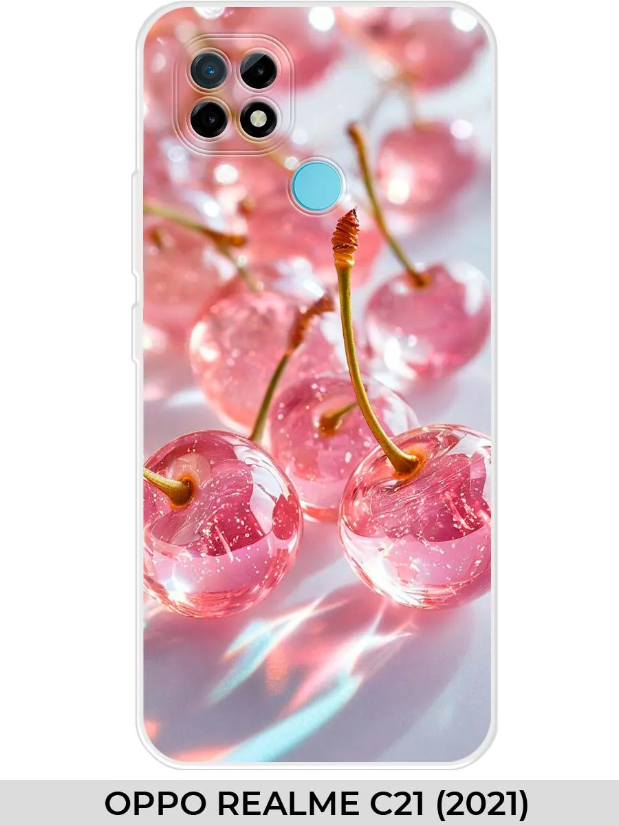 Realme / Чехол на Oppo C21 (для Оппо Реалми Ц21) вишня