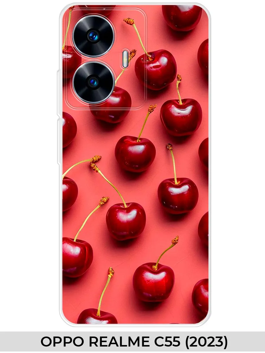 Realme / Чехол на Oppo C55 (для Оппо Реалми Ц55) вишня