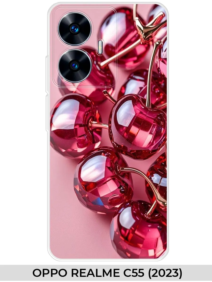 Realme / Чехол на Oppo C55 (для Оппо Реалми Ц55) вишня