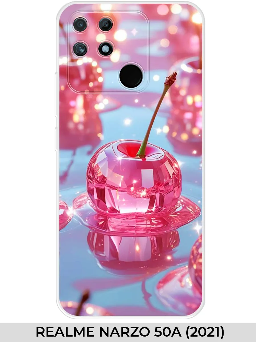 Realme / Чехол на Oppo Narzo 50A (для Реалми Нарзо 50А) вишня