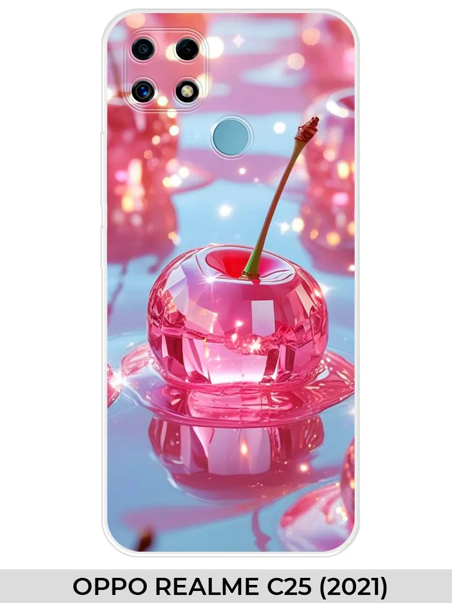 Realme / Чехол на Oppo C25 (для Оппо Реалми Ц25) вишня
