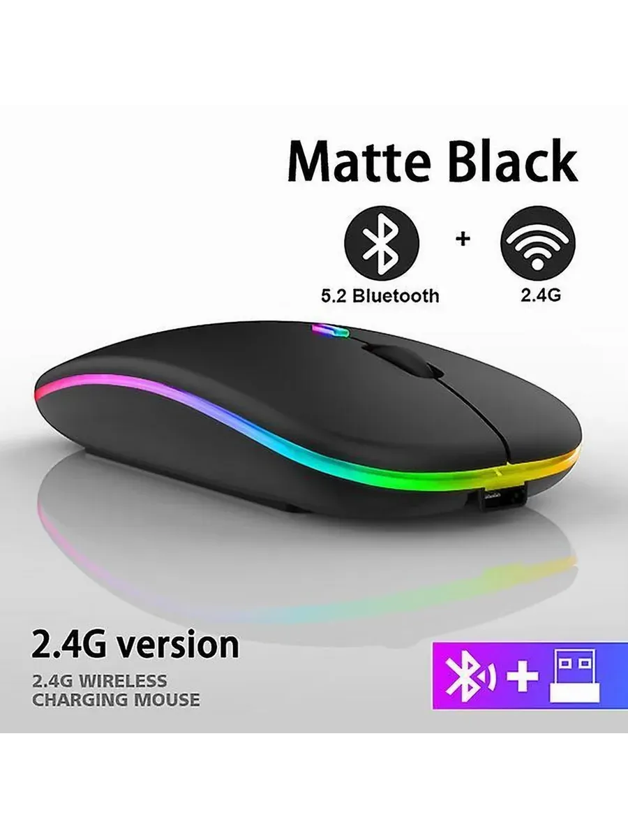 Беспроводная мышь Bluetooth, USB для ПК Ц Черный
