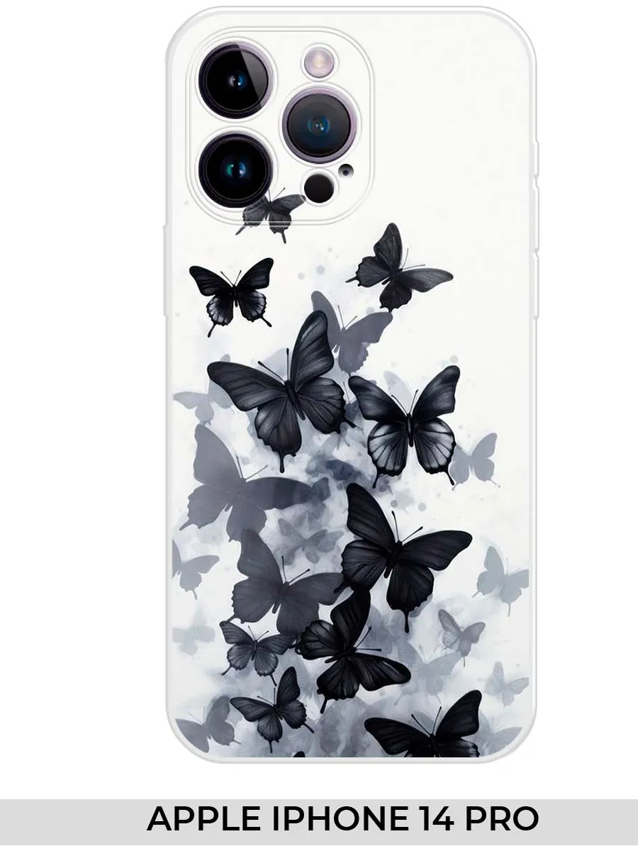 NOOTO / Чехол на Apple iPhone 14 PRO (для Айфон 14 про) с бабочками