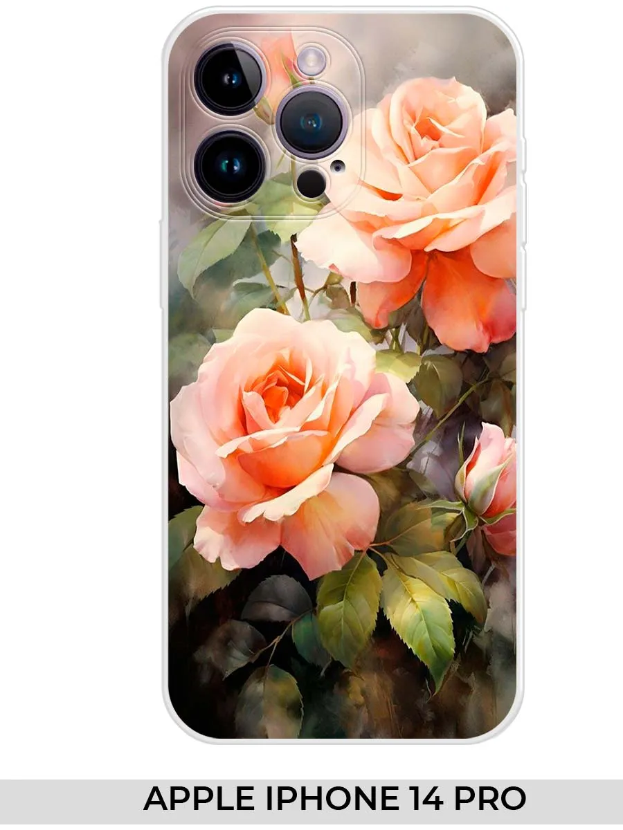 NOOTO / Чехол на Apple iPhone 14 PRO (для Айфон 14 про) розами