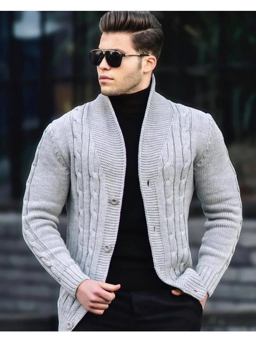 LION FASHION / Кардиган мужской вязаный на пуговицах