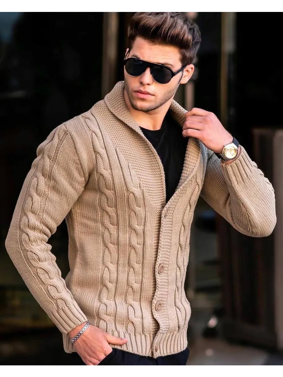 LION FASHION / Кардиган мужской вязаный на пуговицах