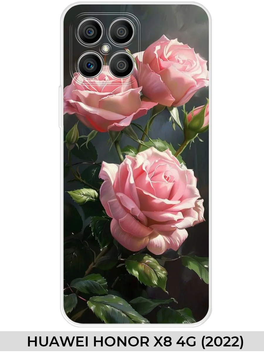 Huawei / Чехол на Honor X8 4G (для Хонор Икс 8) розами