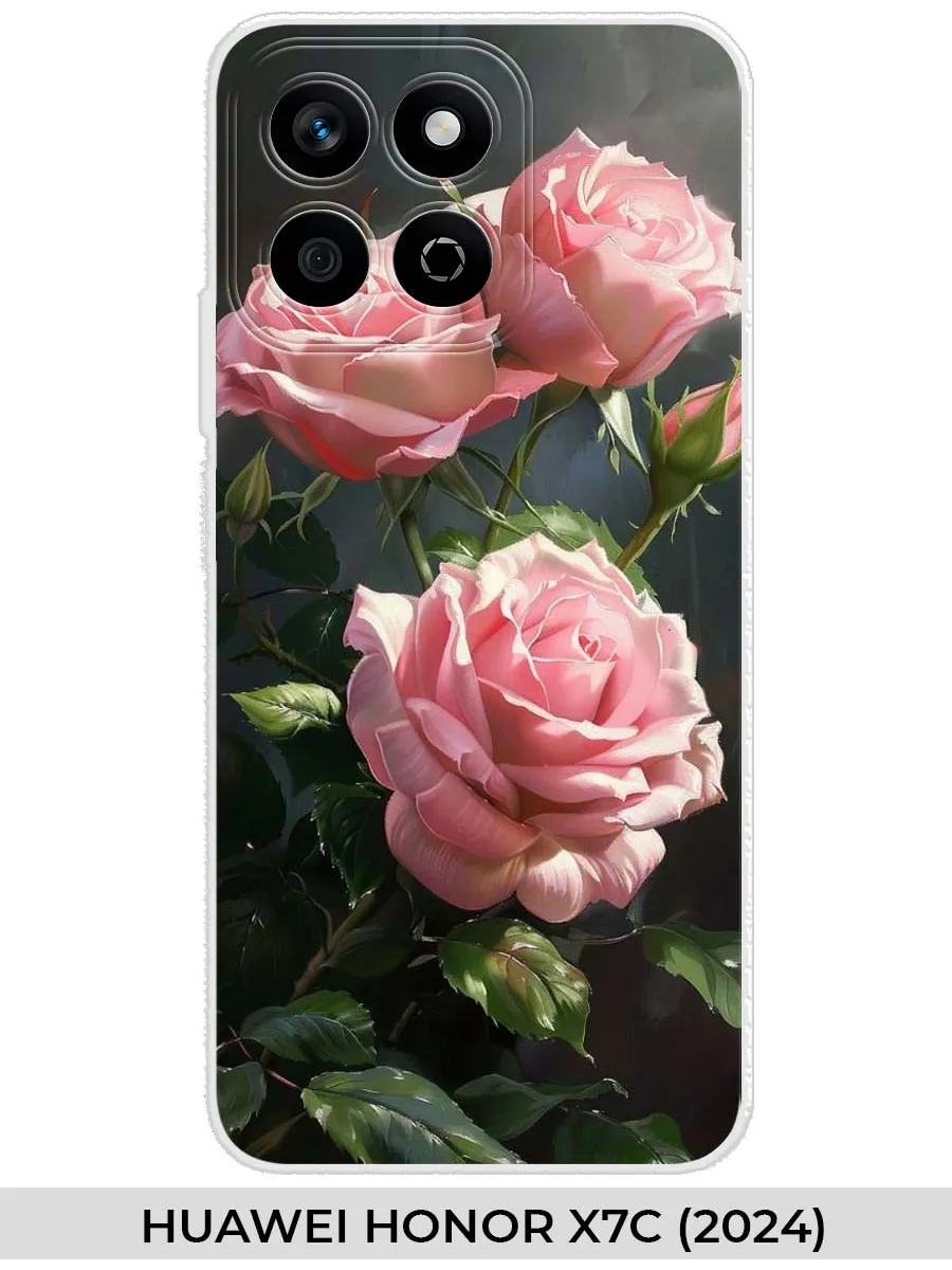 Huawei / Чехол на Honor X7C (2024) розами