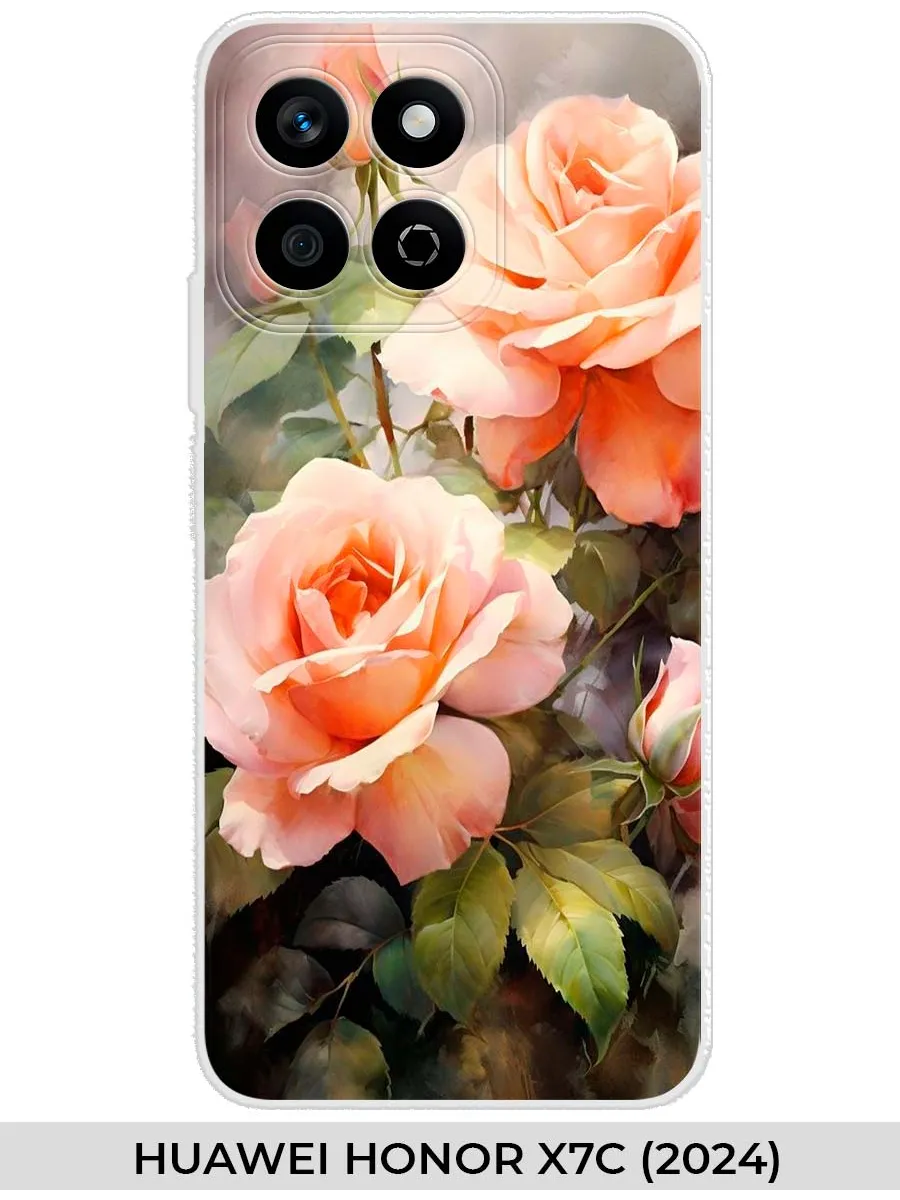 Huawei / Чехол на Honor X7C (2024) розами