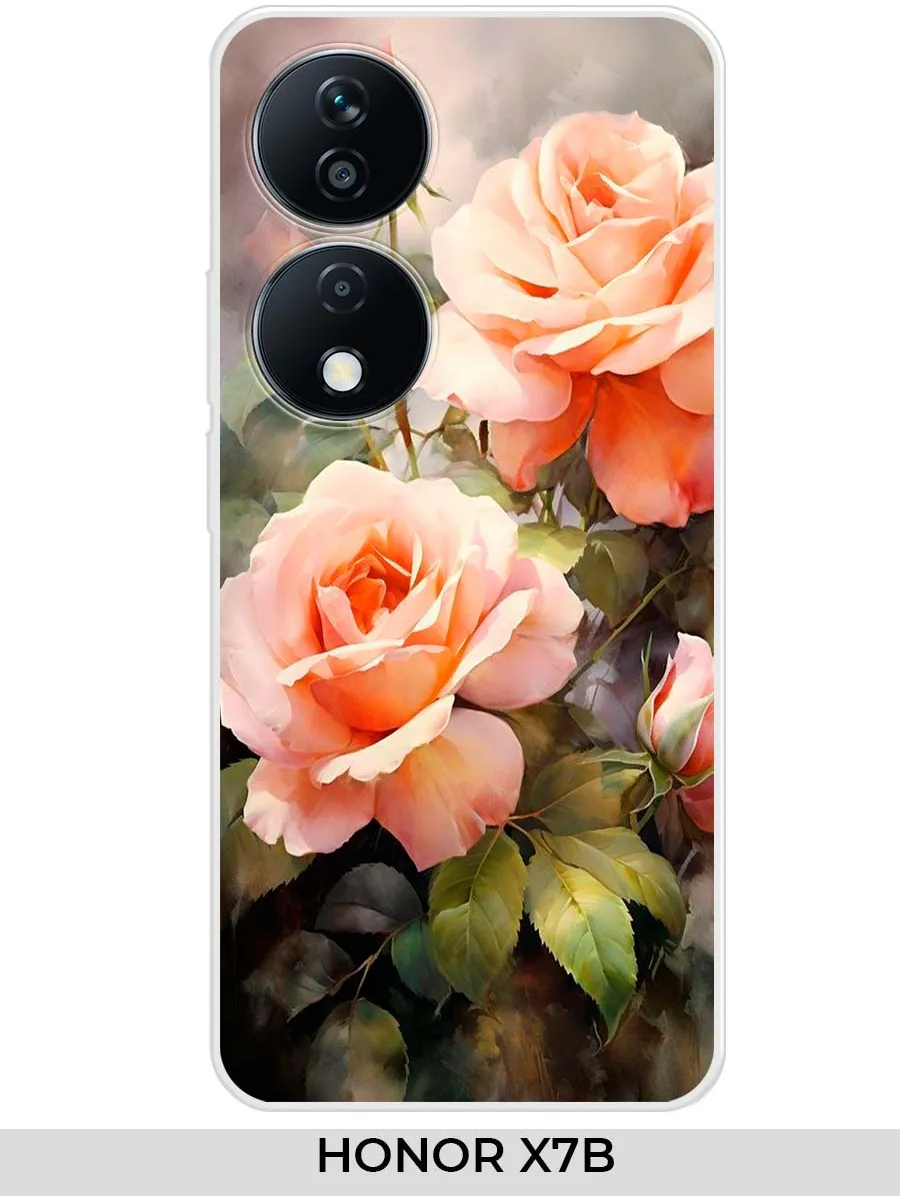 Huawei / Чехол на Honor X7B розами