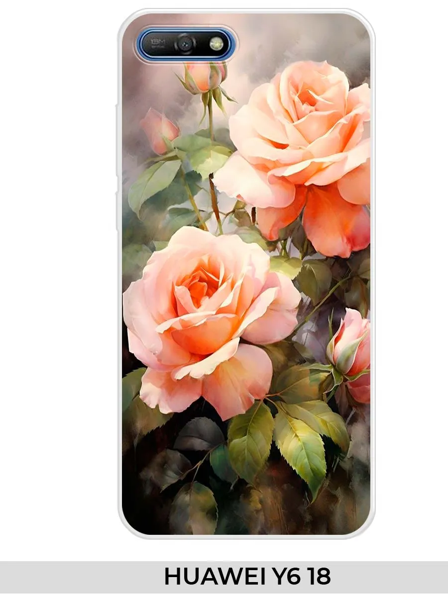 Huawei / Чехол на Y6 18 7c 7A pro Y6 Prime 2018 розами