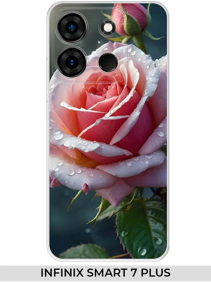 Infinix / Чехол на SMART 7+ (для Инфиникс Смарт 7+) розами