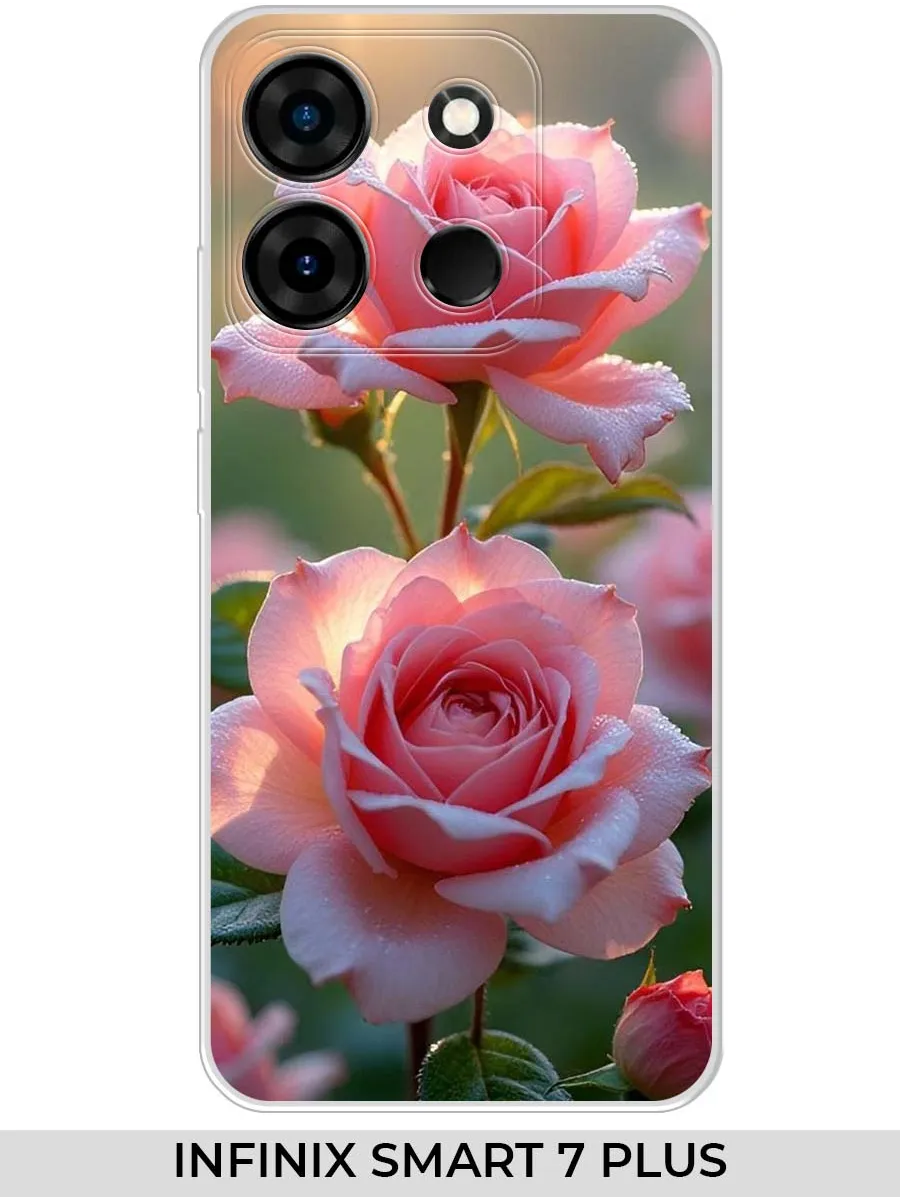 Infinix / Чехол на SMART 7+ (для Инфиникс Смарт 7+) розами
