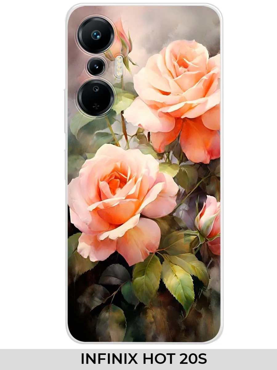 Infinix / Чехол на HOT 20S (для Инфиникс хот 20с) розами