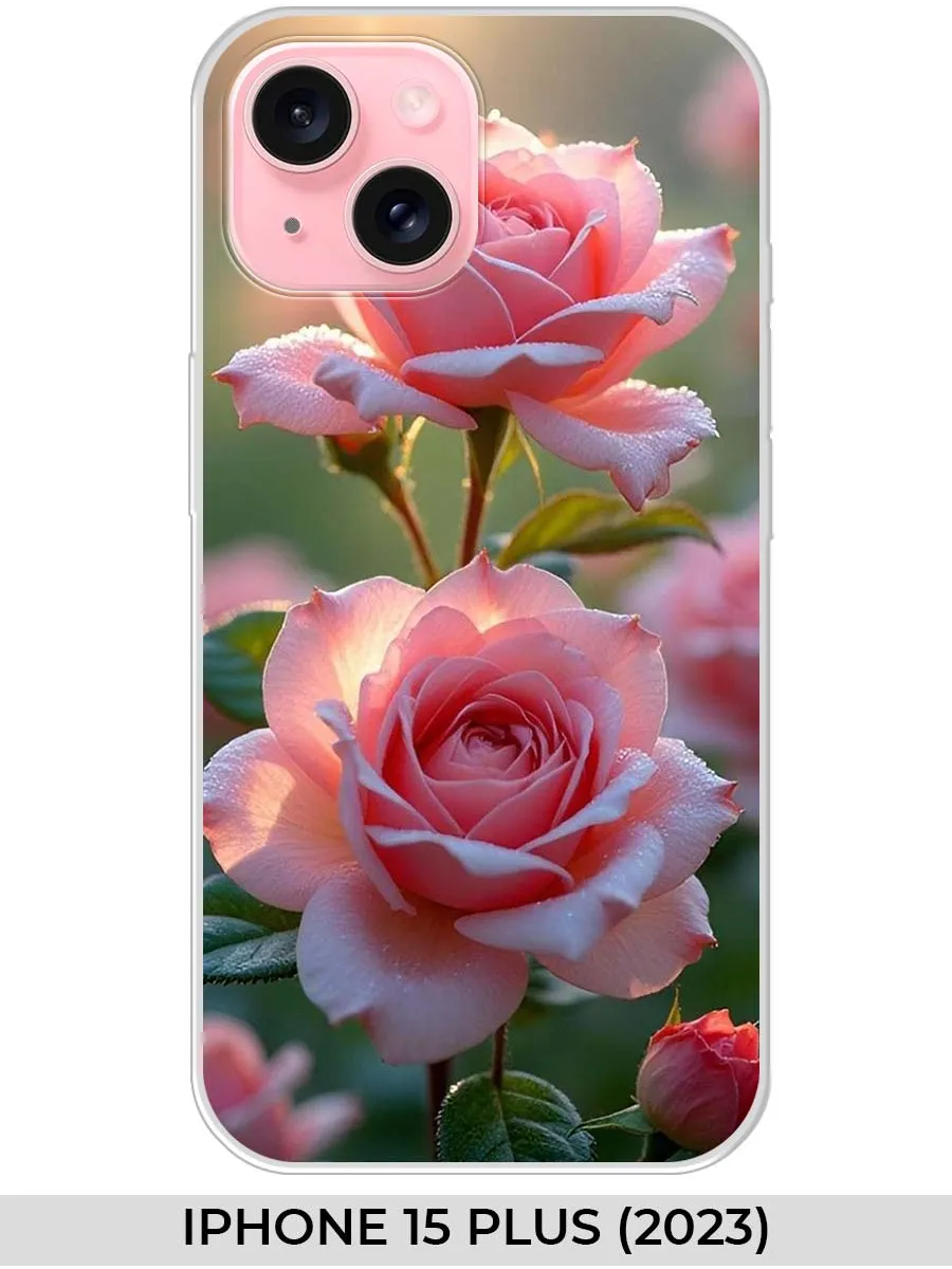 NOOTO / Чехол на iPhone 15 Plus (2023) (для Айфон 15+) розами