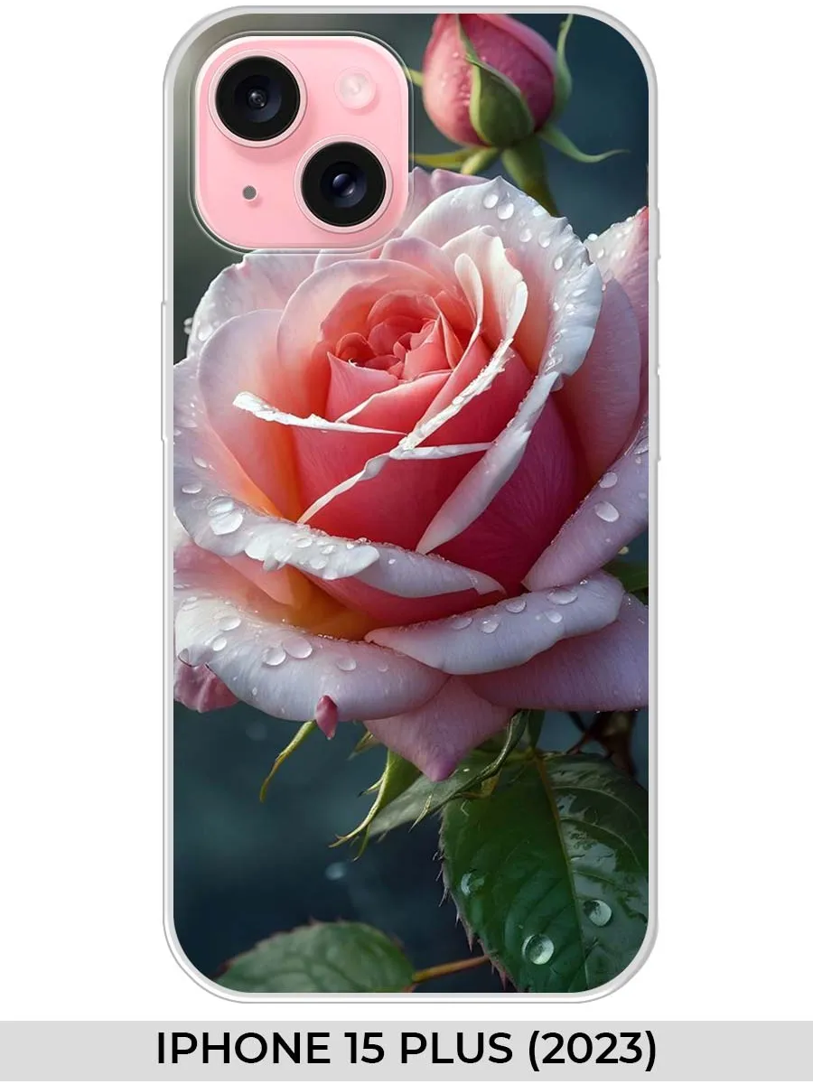 NOOTO / Чехол на iPhone 15 Plus (2023) (для Айфон 15+) розами