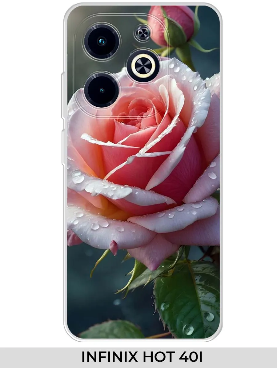 Infinix / Чехол на Hot 40i (для Инфиникс Хот 40 ай) розами