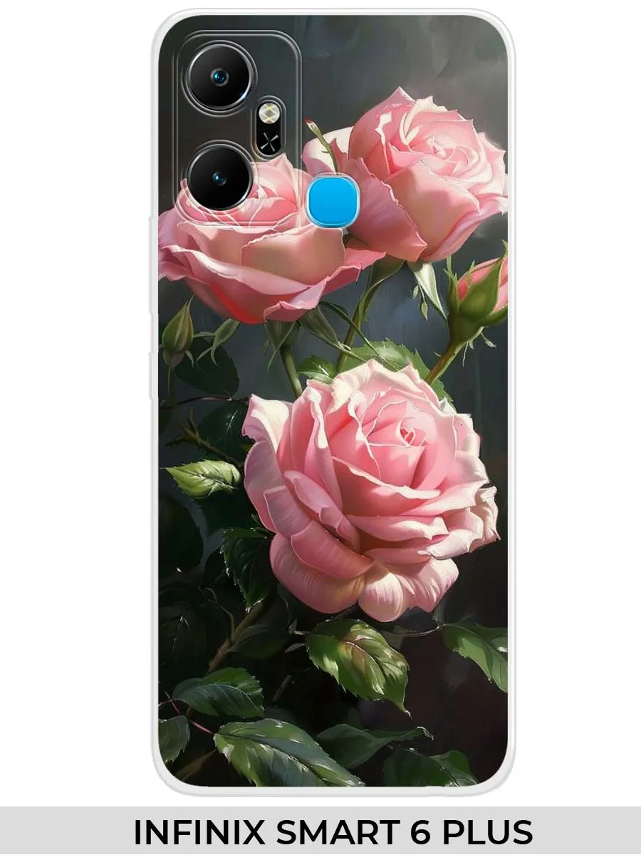 Infinix / Чехол на SMART 6+ (для смарт 6 плюс) розами